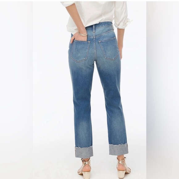 J. Crew Factory Premium Edition high-rise straight jean cabana blue wash 26P - Picture 4 of 10